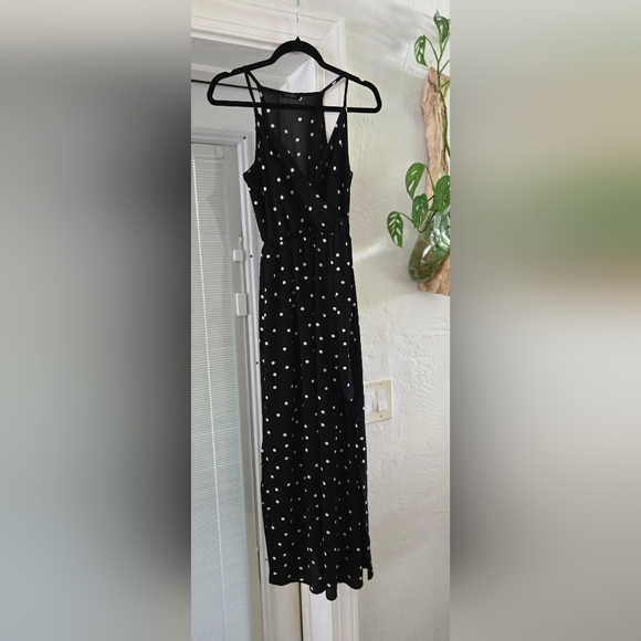 Flowy Black Polka Dot Dress - Picture 1 of 6